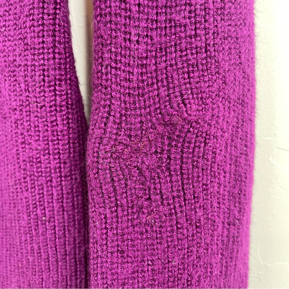 Eileen Fisher Ribbed Turtleneck Raglan Long Sleeve Merino Wool Purple Sweater XL - Picture 15 of 16